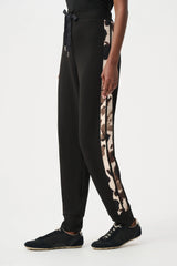 Joseph Ribkoff Scuba Jersey Animal Trimmed Jogger Pants