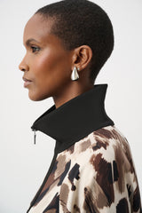 Joseph Ribkoff Silky Knit and Scuba Jersey Animal Print Boxy Top