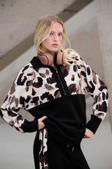 Joseph Ribkoff Silky Knit and Scuba Jersey Animal Print Boxy Top
