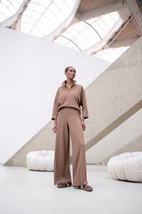 Joseph Ribkoff Scuba Jersey Mock-Neck Wide Leg Jumpsuit