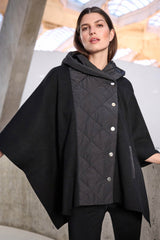 Joseph Ribkoff Sweater Knit Quilted Poncho Jacket