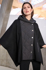 Joseph Ribkoff Sweater Knit Quilted Poncho Jacket