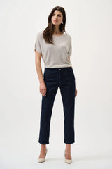 Joseph Ribkoff Metallic Knitted T-shirt with Rhinestones