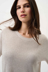 Joseph Ribkoff Metallic Knitted T-shirt with Rhinestones