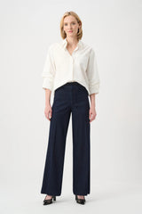 Joseph Ribkoff Chloe | Stretch Denim High-Rise Wide Leg Jeans | Dark Denim Blue