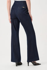 Joseph Ribkoff Chloe | Stretch Denim High-Rise Wide Leg Jeans | Dark Denim Blue