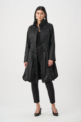 Joseph Ribkoff Stretch Taffeta Belted Fit & Flare Balloon Coat