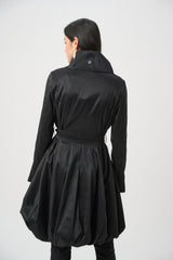 Joseph Ribkoff Stretch Taffeta Belted Fit & Flare Balloon Coat