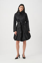 Joseph Ribkoff Stretch Taffeta Belted Fit & Flare Balloon Coat