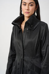 Joseph Ribkoff Stretch Taffeta Belted Fit & Flare Balloon Coat