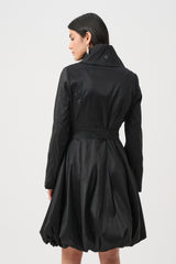 Joseph Ribkoff Stretch Taffeta Belted Fit & Flare Balloon Coat