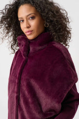Joseph Ribkoff Faux Fur Funnel-Neck Boxy Vest