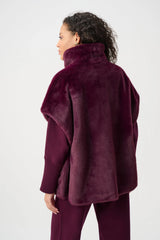 Joseph Ribkoff Faux Fur Funnel-Neck Boxy Vest