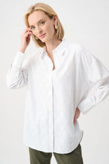 Joseph Ribkoff Tencel Boxy Blouse with All-Over Rhinestone Detail
