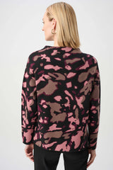 Joseph Ribkoff Abstract Jacquard Sweater with Rhinestone Detail