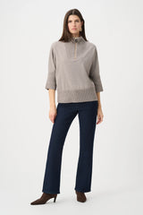 Joseph Ribkoff Brushed Viscose and Nylon Funnel-Neck Sweater