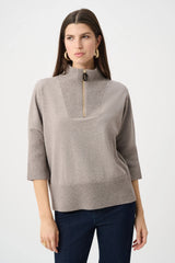 Joseph Ribkoff Brushed Viscose and Nylon Funnel-Neck Sweater