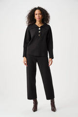 Joseph Ribkoff Brushed Viscose and Nylon Shawl-Neck Sweater