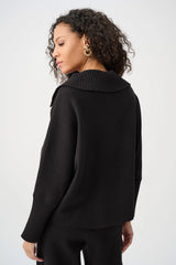 Joseph Ribkoff Brushed Viscose and Nylon Shawl-Neck Sweater