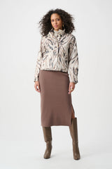 Joseph Ribkoff Foiled Faux Suede Animal Print Jacket