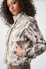 Joseph Ribkoff Foiled Faux Suede Animal Print Jacket