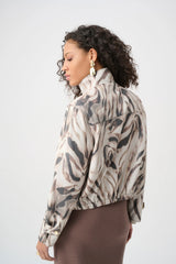 Joseph Ribkoff Foiled Faux Suede Animal Print Jacket