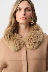 Joseph Ribkoff Sweater Knit Jacket with Detachable Faux Fur Collar
