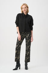 Joseph Ribkoff Featherweave Denim Cropped Blouse with Rhinestone Detail