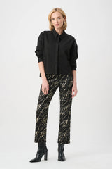 Joseph Ribkoff Featherweave Denim Cropped Blouse with Rhinestone Detail