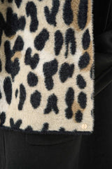 Joseph Ribkoff Feather Yarn Knit Animal Print Scarf