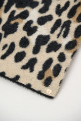 Joseph Ribkoff Feather Yarn Knit Animal Print Scarf