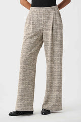 Joseph Ribkoff Plaid Boucle Wide-Leg Pants