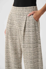 Joseph Ribkoff Plaid Boucle Wide-Leg Pants