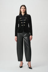 Joseph Ribkoff Edit 57 Leatherette Barrel Leg Pants | Black