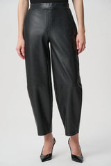 Joseph Ribkoff Edit 57 Leatherette Barrel Leg Pants | Black