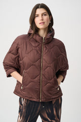 Joseph Ribkoff Hooded Quilted Cocoon Jacket