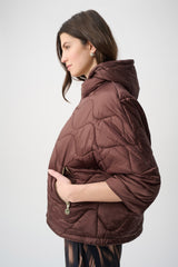 Joseph Ribkoff Hooded Quilted Cocoon Jacket