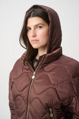 Joseph Ribkoff Hooded Quilted Cocoon Jacket