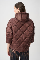 Joseph Ribkoff Hooded Quilted Cocoon Jacket