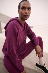 Joseph Ribkoff Embellished Hooded Pullover Sweater | Elderberry