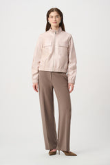 Joseph Ribkoff Metallic Leatherette Bomber Jacket