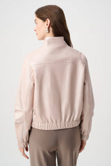 Joseph Ribkoff Metallic Leatherette Bomber Jacket