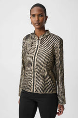 Joseph Ribkoff Metallic Soutache Fitted Jacket