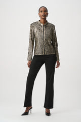 Joseph Ribkoff Metallic Soutache Fitted Jacket