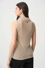 Joseph Ribkoff Rhinestone Cowl Neck Top | Champagne