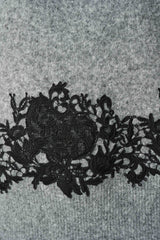 Joseph Ribkoff Lace Applique Mock Neck Sweater
