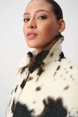 Joseph Ribkoff Faux Fur Cow Print Coat