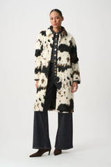 Joseph Ribkoff Faux Fur Cow Print Coat