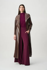 Joseph Ribkoff Edit 57 Leatherette Trench Coat | Mahogany