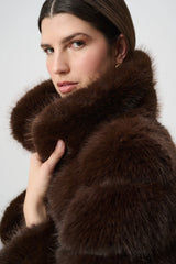 Joseph Ribkoff Edit 57 Faux Fur Bomber Jacket | Mahogany